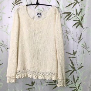 SALE! NWOT Chico’s Loose Knit Sweater Top Sz2 (12) Cream. Bundle and save.